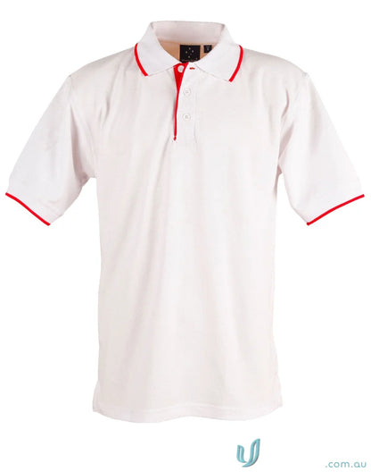 Winning Spirit Ladies Liberty Pique Polo with white and red trim for a cool look