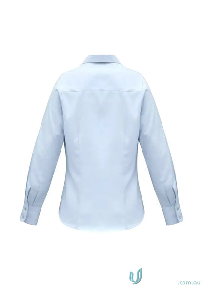Light blue women’s luxe long sleeve premium cotton shirt from Ladies Luxe Premium Cotton LS Shirt