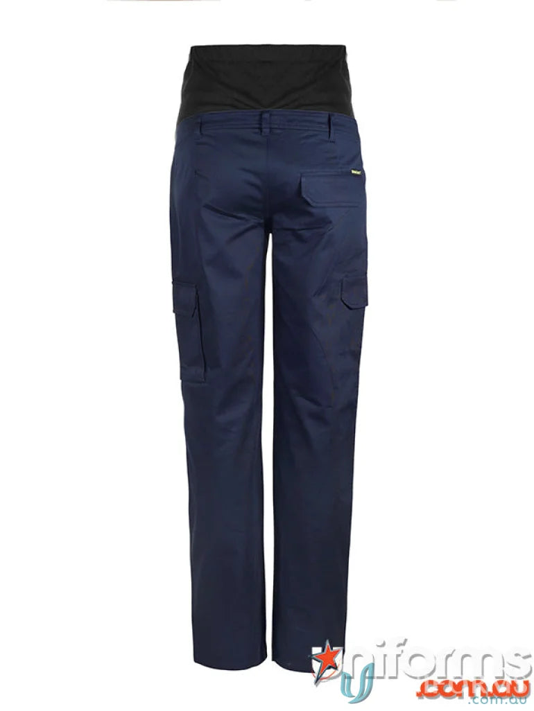 Navy blue ladies maternity cargo pants with reinforced stress points, perfect workwear ladies maternity