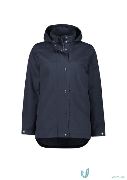 Ladies Melbourne Comfort Jacket RJK265L navy hooded rain jacket to stay warm outdoors