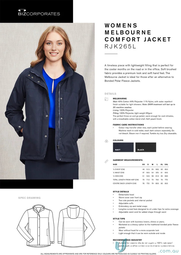 Women’s Melbourne Comfort Jacket rjk265l, stay warm in this stylish melbourne comfort jacket