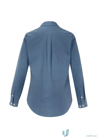 Ladies Memphis LS Shirt in blue from the Memphis BIZ Collection, pre-shrunk oxford weave