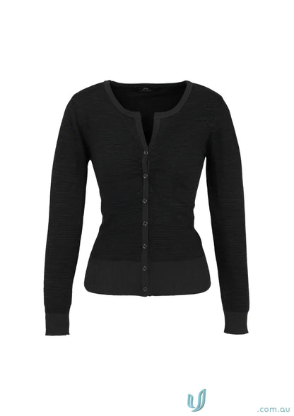 Black button-down Ladies Merino Cardigan for a cozy ladies merino look