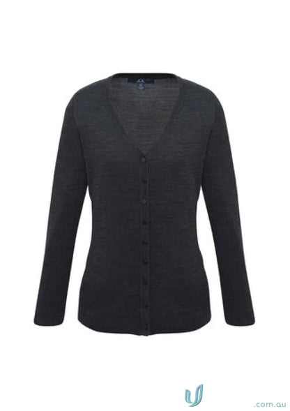 Charcoal-colored Ladies Milano Knit Cardigan from the collection ladies milano
