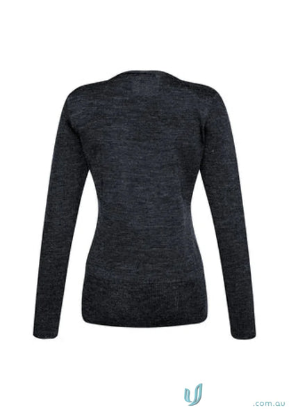 Dark gray ladies Milano knit jumper made from soft merino wool for cozy style