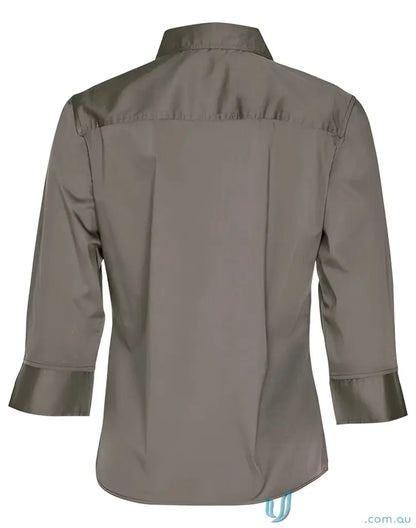 Gray three-quarter sleeve blouse for Ladies Military 3Q Shirt, perfect for spirit ladies 3qtr style