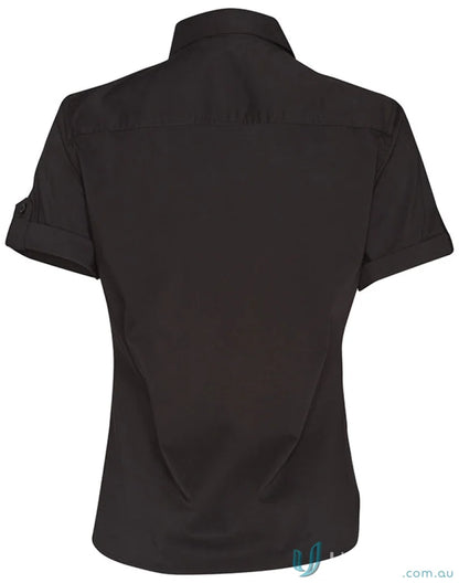 Black short-sleeved military shirt for women from Winning Spirit Ladies, model M8911 Women’s Short