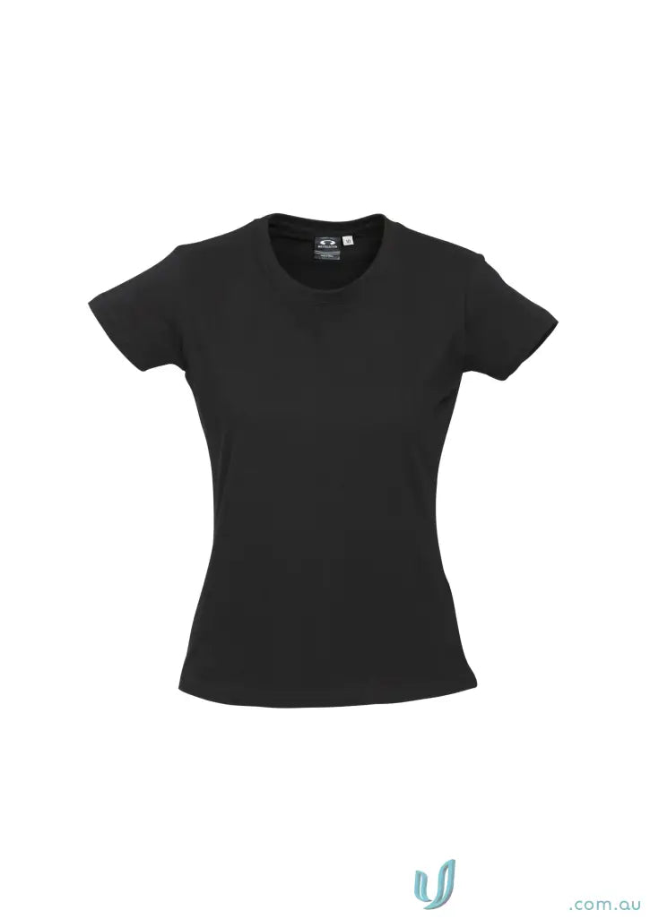 Black Ladies Newport Tee from t10022 Biz Collection, ice short sleeve tee for ladies ice short style