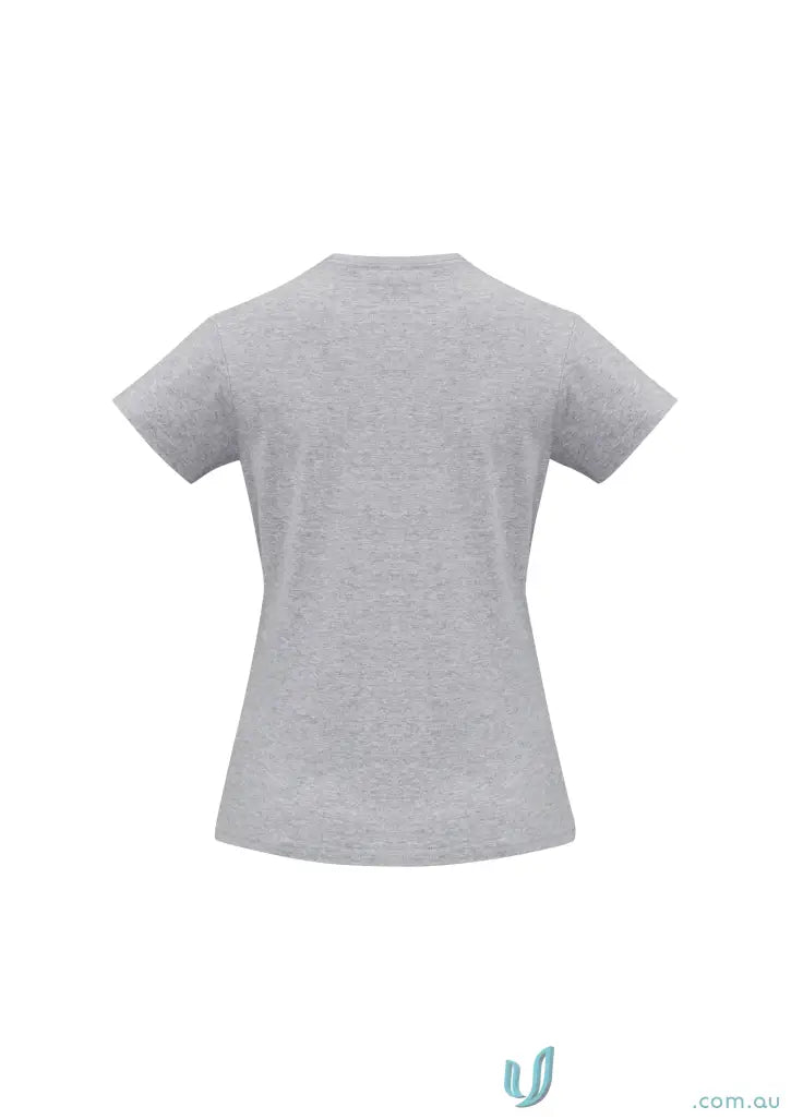 Ladies Newport Tee in light grey heathered, part of t10022 biz collection, ice short sleeve tee