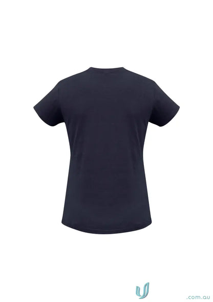 Ladies Newport Tee plain dark blue crew neck t-shirt from t10022 Biz Collection, ice short sleeve tee