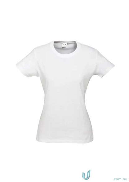 Plain white Ladies Newport Tee from t10022 Biz Collection, ice short sleeve tee for ladies