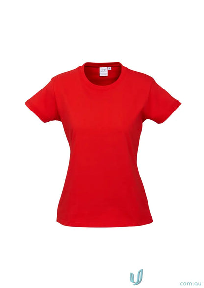 Red Ladies Newport Tee from t10022 biz collection, ice short sleeve tee for ladies ice short
