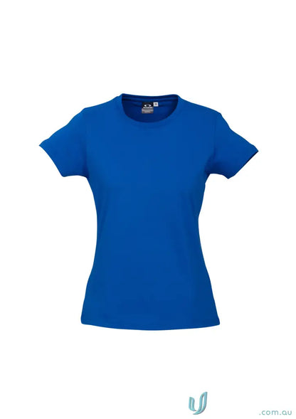 Ladies Newport Tee t10022 biz collection ice short sleeve tee in bright blue