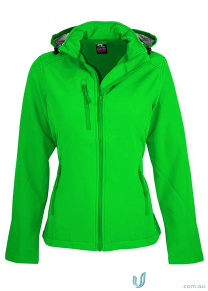 Bright green Ladies Olympus Jacket 3-layer performance softshell with chest zip pocket