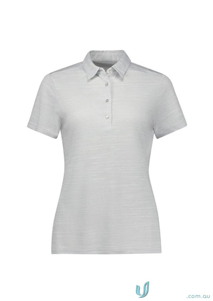 Light gray ladies orbit polo made from certified recycled polyester in Biz Collection Ladies