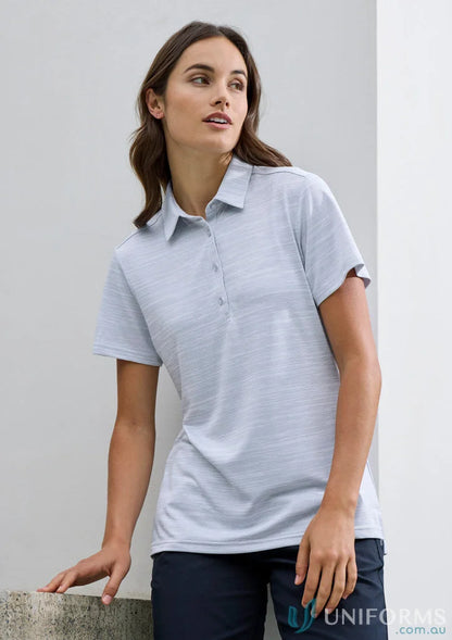 Ladies Orbit Polo in light blue made from certified recycled polyester for Biz Collection Ladies