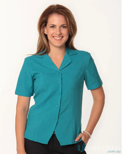 Teal womens cooldry short Winning Spirit Ladies Overblouse SS CoolDry shirt