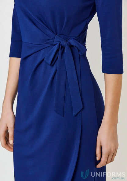 Blue wrap Paris dress with tie from Biz Collection Women’s women’s Paris dress
