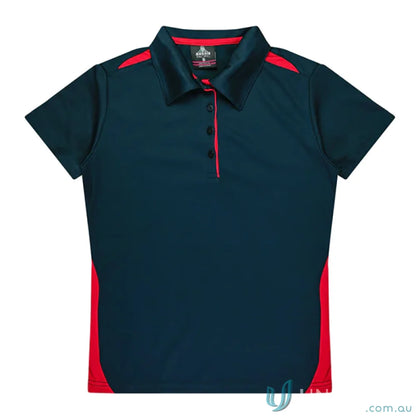 Ladies Paterson Polo in navy and red fabric perfect for uniforms or workwear