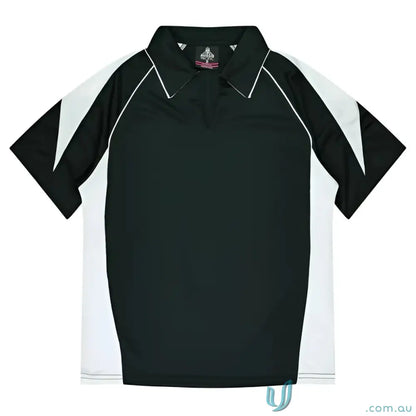 Ladies Premier Polo with black and white fabric, perfect for uniforms or workwear