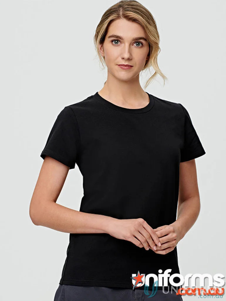 Ladies Premium Brighton Tee in black, comfy combed cotton tee for ladies