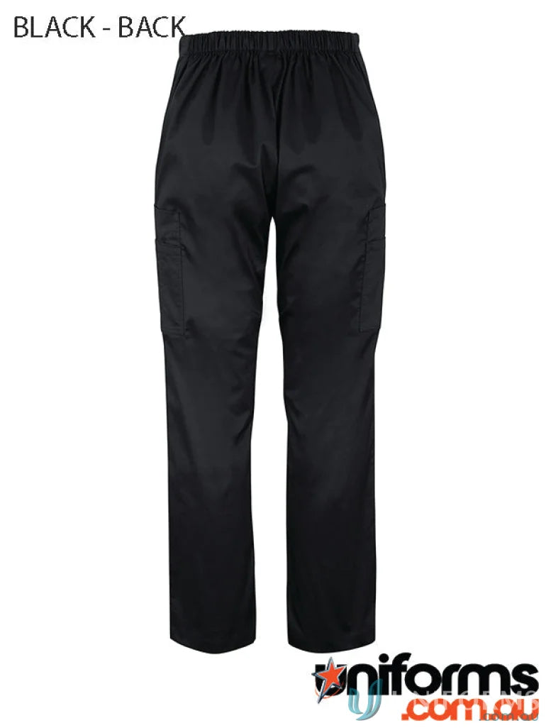 Ladies premium scrub cargo pant with black elastic waist for comfy fit and style