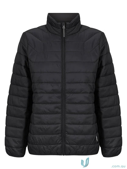 Black quilted puffer jacket for ladies, stay warm in the L7682 Ladies Puffer style
