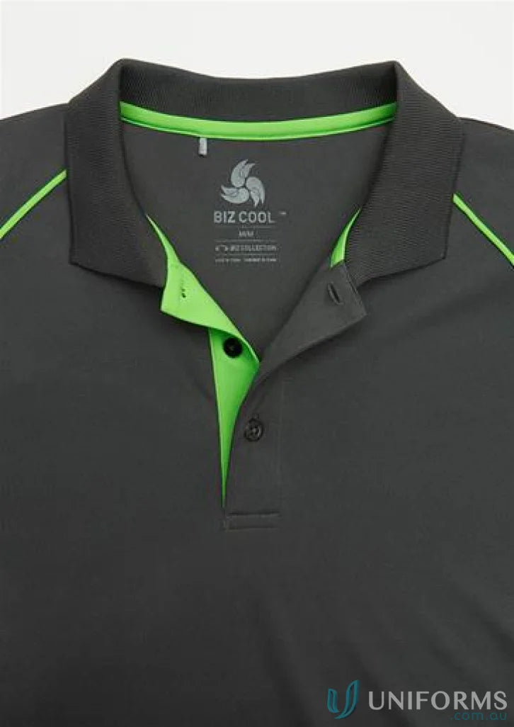 Ladies Razor Polo from Biz Collection Ladies with dark gray and lime green accents