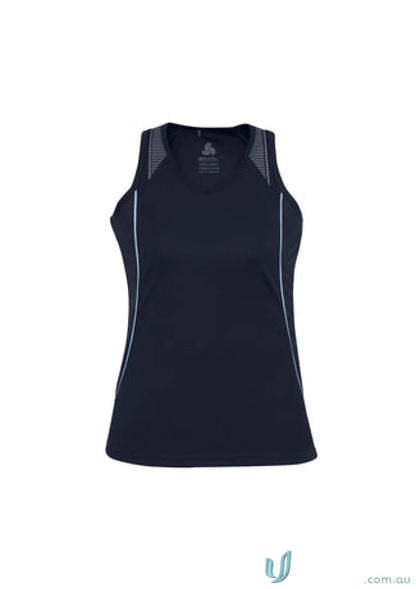 Navy blue athletic tank top ladies razor singlet SG407L Biz Collection for active women
