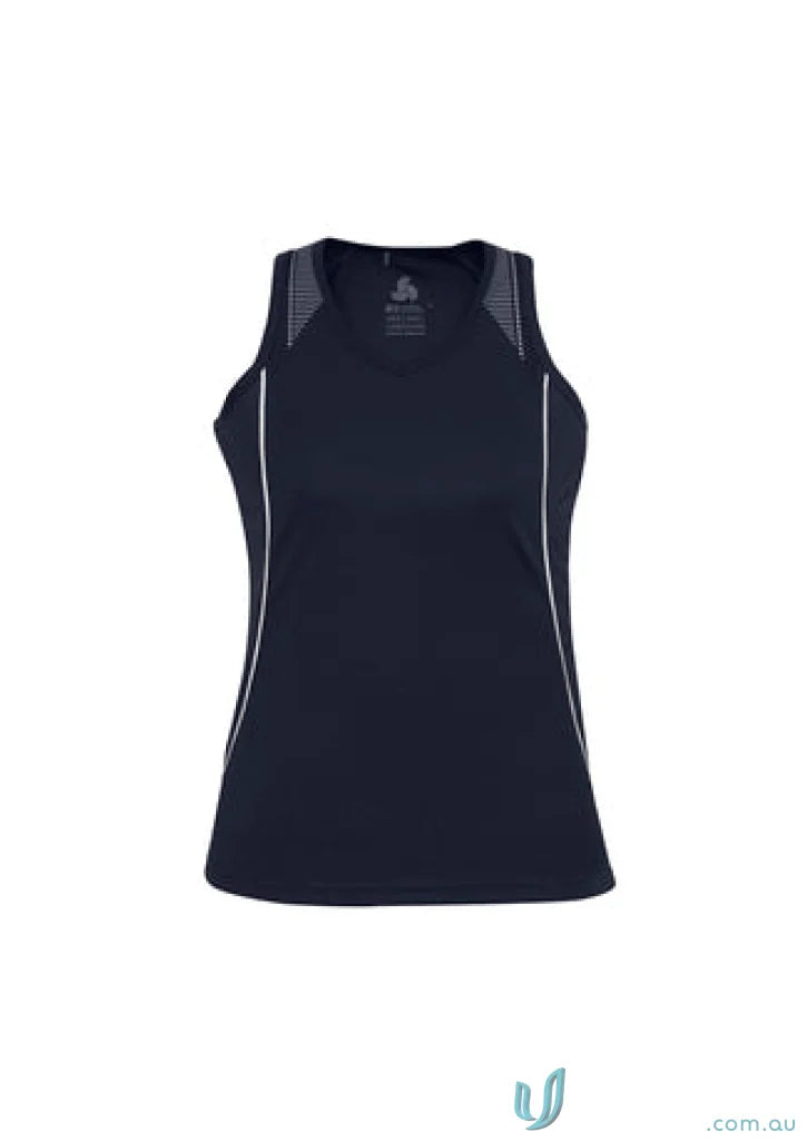Navy blue athletic tank top from Ladies Razor Singlet SG407L Biz Collection Ladies Razor