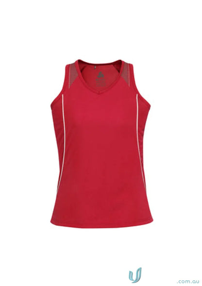 Red athletic tank top from Ladies Razor Singlet SG407L Biz Collection ladies Razor