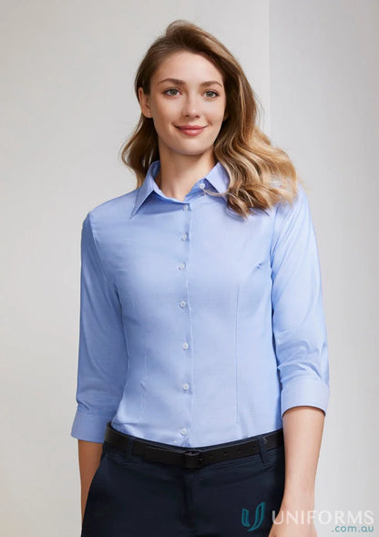 Light blue ladies regent cotton shirt from s912lt biz collection in regant cotton collection women