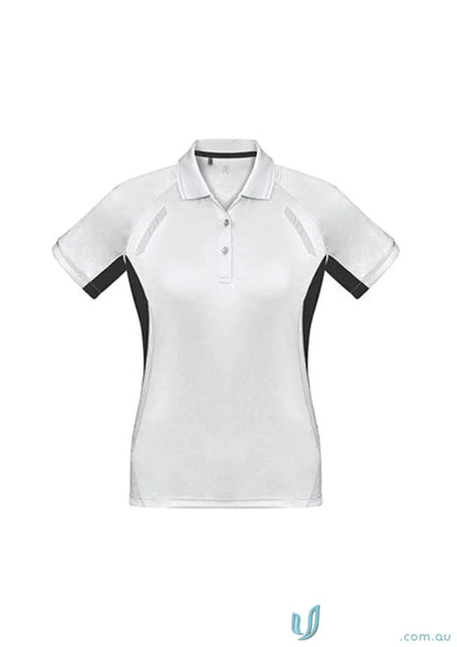 White and black Ladies Renegade Polo from Biz Collection p700ls biz, stylish and comfy