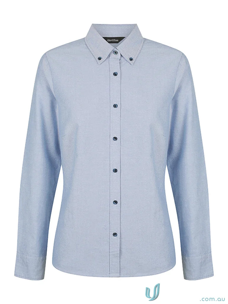 Light blue ladies Reuben long sleeve shirt for casual and stylish looks