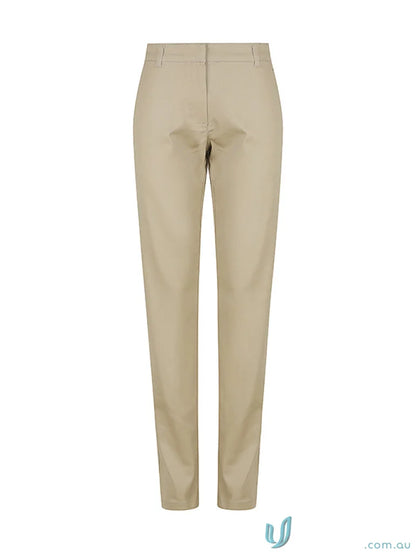 Beige ladies Riley chino pant with straight-leg fit for a casual stylish look