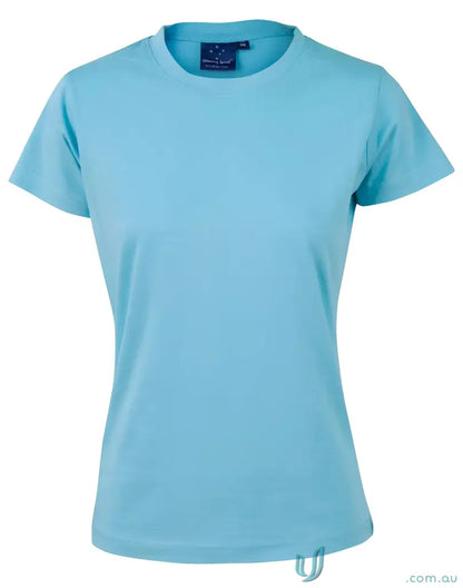 Light blue crew neck t shirt from TS38 Savvy Ladies Spirit Tee collection