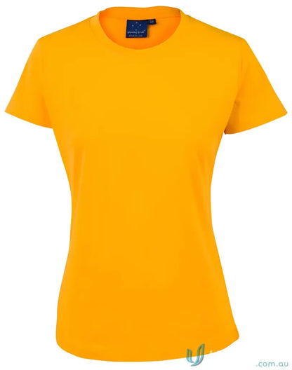 Yellow ladies spirit tee from TS38 Savvy, perfect for a winning spirit ladies look