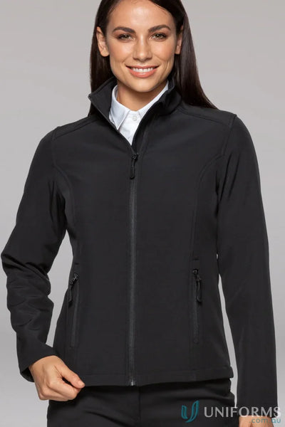 Ladies Selwyn Jacket in black with changeable zip pullers and bonded fleece lining