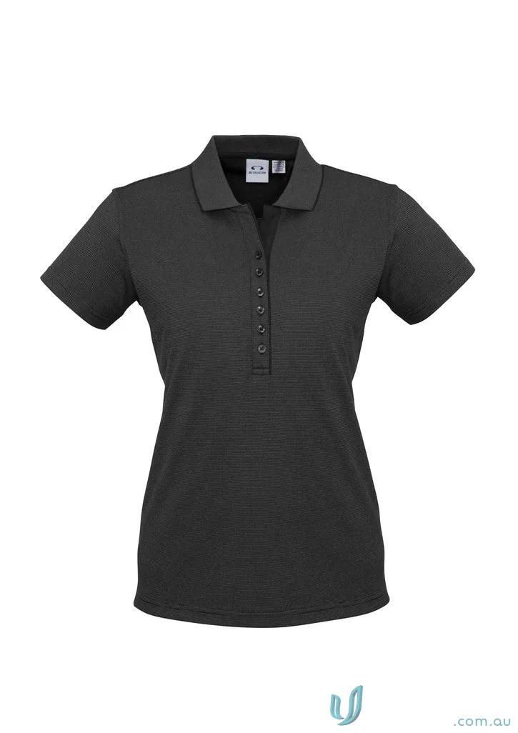 Black women’s Ladies Shadow Polo shirt from the Shadow Short Sleeve collection ladies shadow