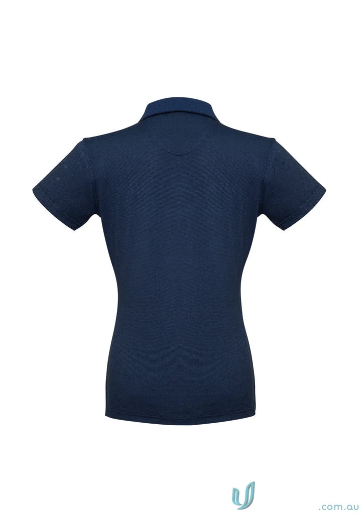 Ladies Shadow Polo in navy blue - stylish shadow short sleeve shirt from collection ladies shadow