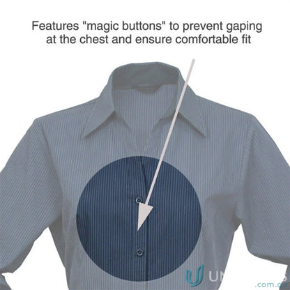 Ladies SilverTech 3Q Shirt with striped button-down design, perfect for cool dry® workwear and uniforms