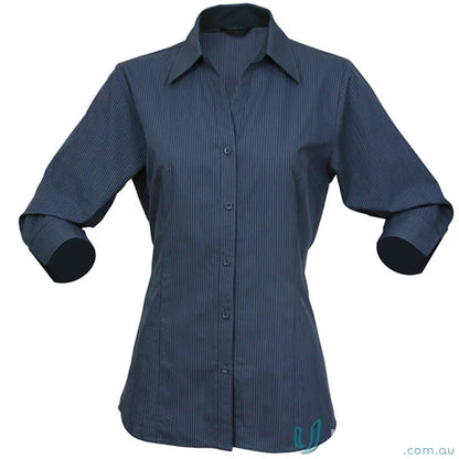 Ladies SilverTech 3Q Shirt with striped design and rolled sleeves, perfect workwear cool dry® uniforms