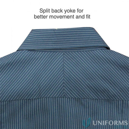 Ladies SilverTech 3Q Shirt with striped back and split yoke, perfect for workwear or uniforms