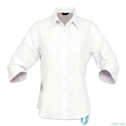 Ladies SilverTech 3Q Shirt in white with three-quarter sleeves, perfect for workwear and uniforms