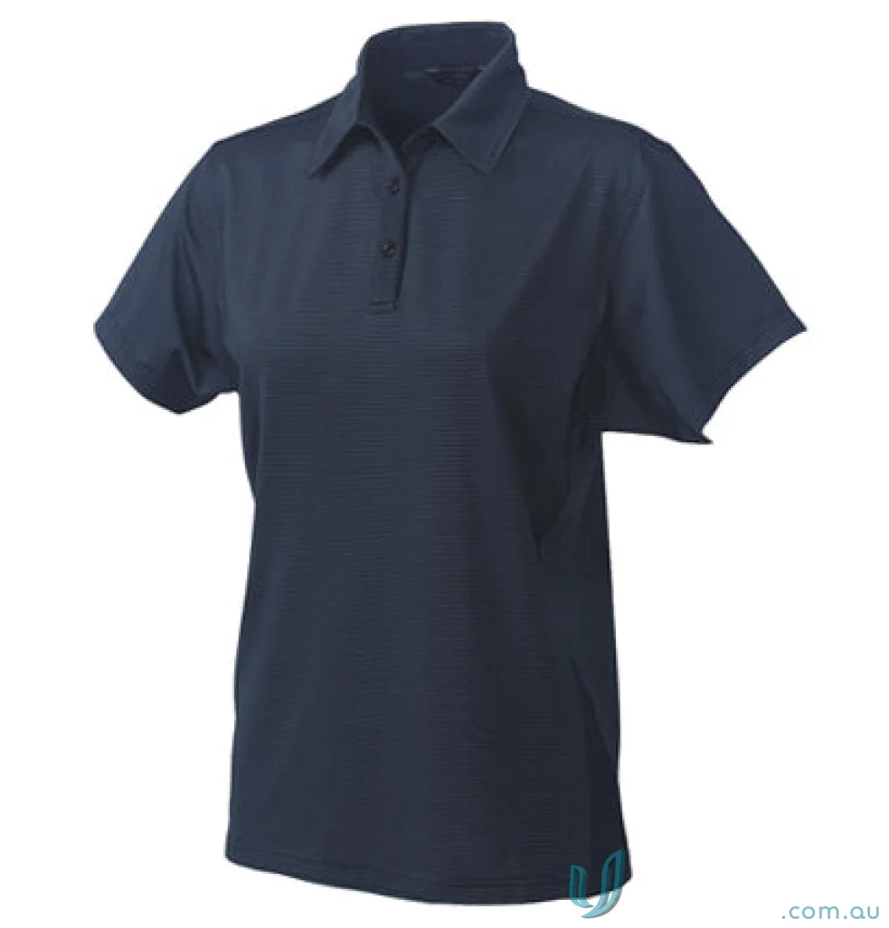 Ladies SilverTech Polo in navy blue with nano-scale silver technology and performance fabric yarn-treated cool dry®