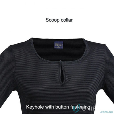 Ladies SilverTech Top with black scoop-neck and keyhole detail, ideal cool dry® workwear