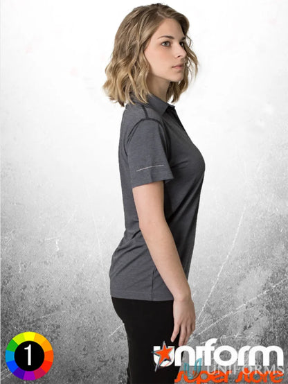 Ladies Soft Touch Polo in gray with aegis microbe shield and cooldry moisture management