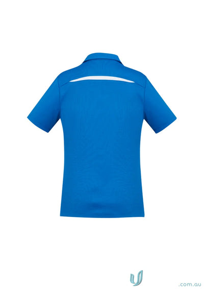 Blue short-sleeved polo shirt from Ladies Sonar Polo, perfect for feeling fresh in Biz Collection ladies