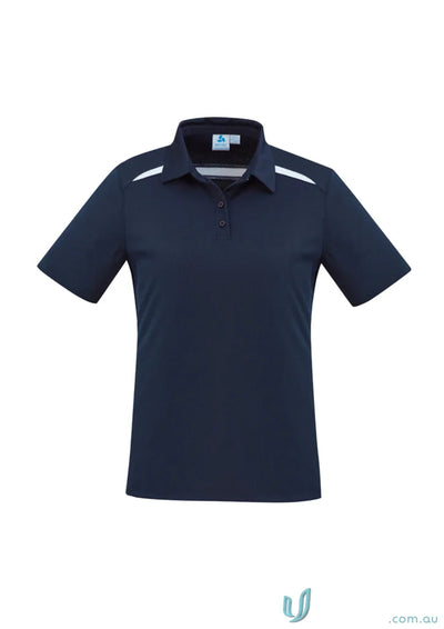 Ladies Sonar Polo in navy blue with white shoulders for a feeling fresh look