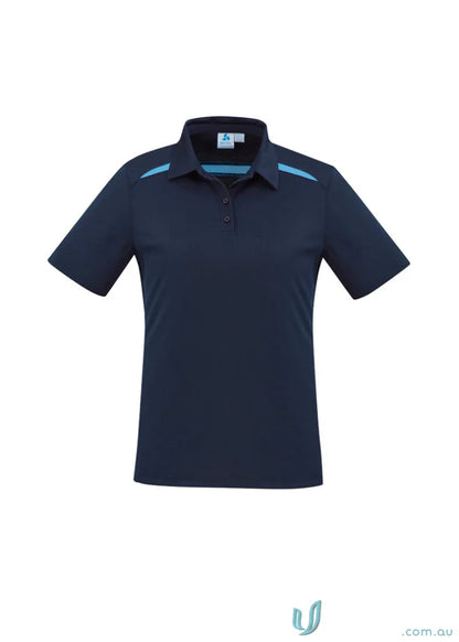 Ladies Sonar Polo in navy blue with light blue accents from Biz Collection Ladies, feeling fresh